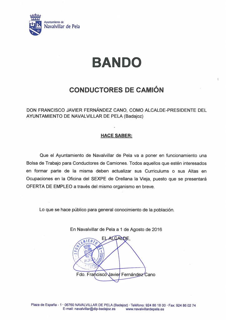 BANDO CONDUCTORES DE CAMIÓN
